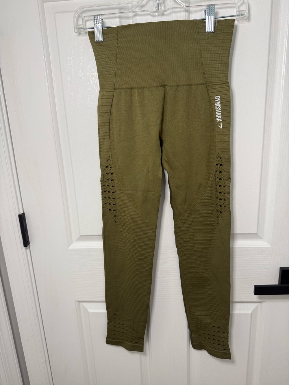 Gymshark women’s  Olive High-Rise Seamless Leggings with Laser Cut Details
